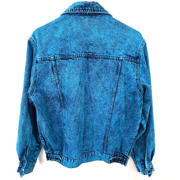29 Nyc Broadway Size Small Womens 90's Turquoise Acid Wash Denim Jean Jacket - Picture 8 of 14